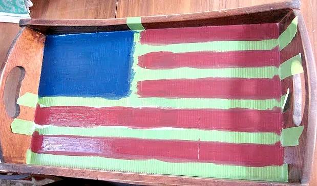 DIY wooden tray American Flag