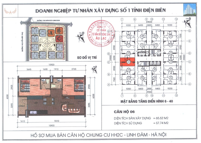 thiết kế căn hộ 06 HH2C Linh Đàm