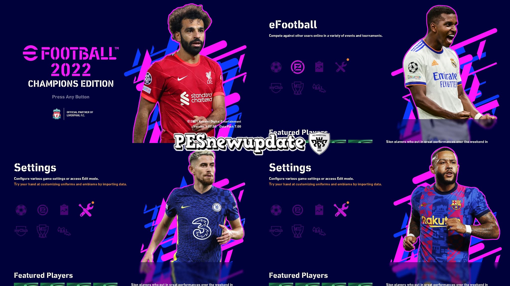 PES 2021 Menu Mod eFootball 2022 Champions Edition V2 by PESNewupdate ~ PESNewupdate Free Download Latest Pro Evolution Soccer Patch and Updates
