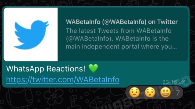 Reactions WhatsApp iOS