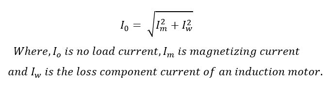 no load of induction motor formula