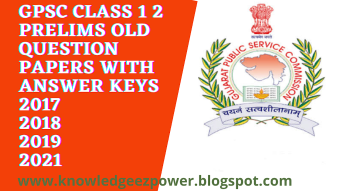 GPSC class  1 2 past year prelims  paper and answer key  pdf