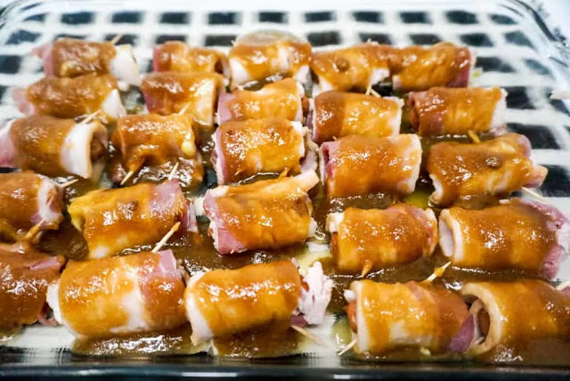 Brown Sugar Bacon-Wrapped Smokies