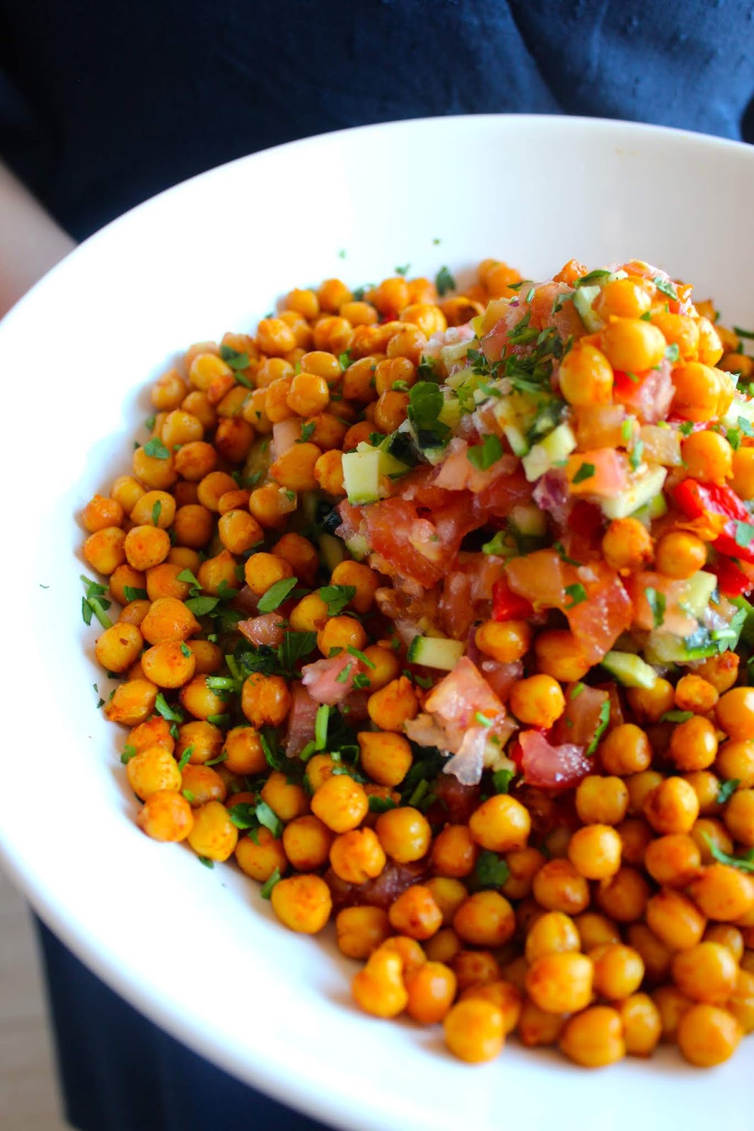 Salada de Grão de Bico Assado com Especiarias com Batata Doce