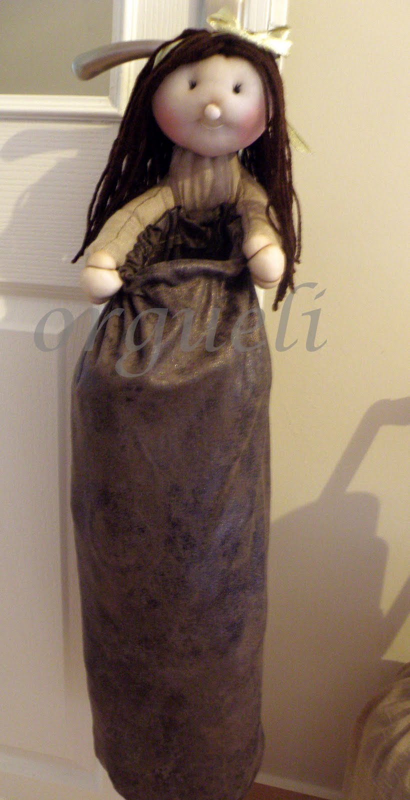 Örgüeli Geri Dönüşümİnce Çoraptan bebek yapımı (Poşetlik