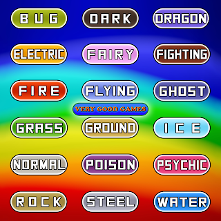 Logos of all the Pokemon Types in one picture