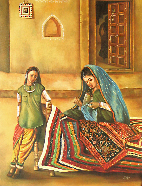 Rajasthani Girls Art Paintings 12