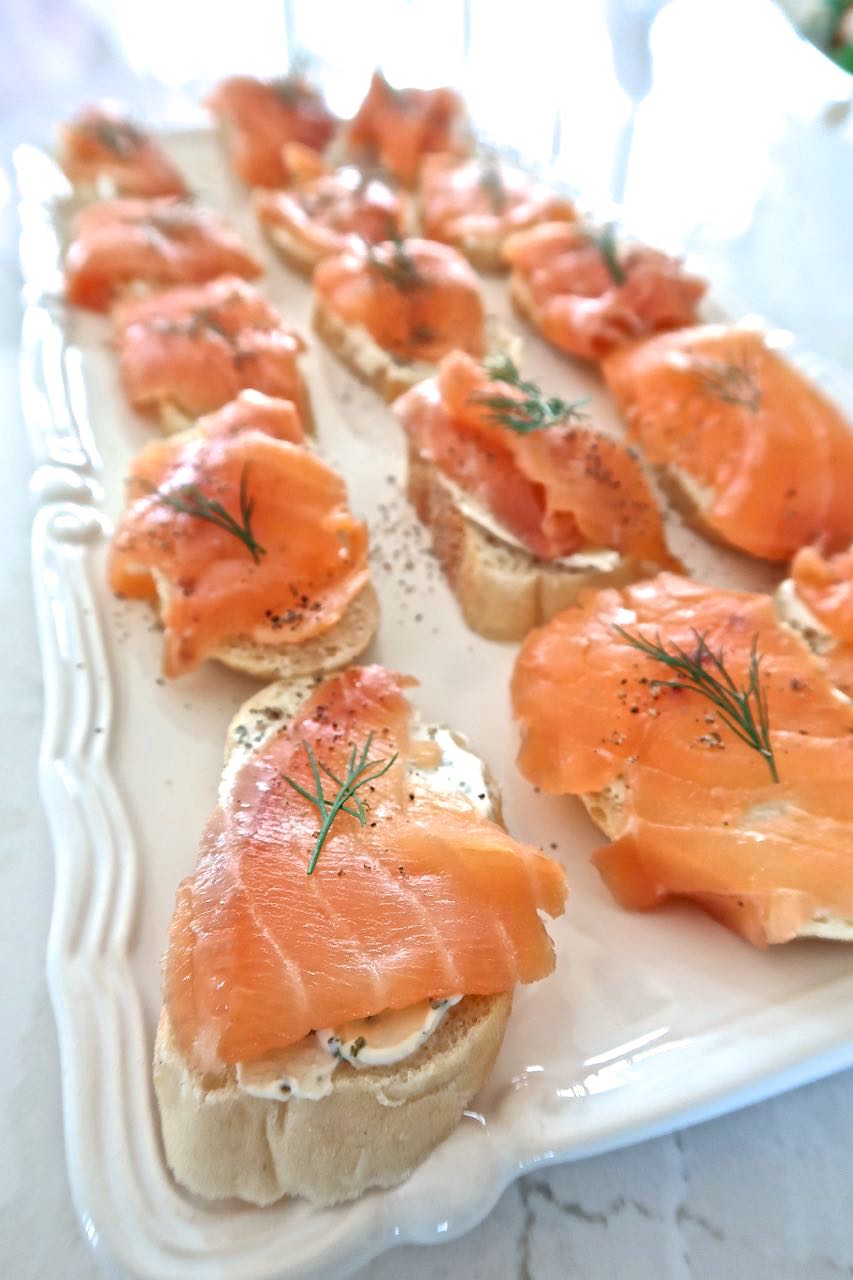 Scrumpdillyicious Smoked Salmon Canapés with Cream Cheese & Dill