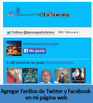 Agregar FanBox de Twitter y Facebook en mi página web