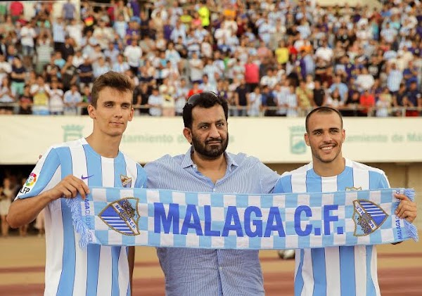 Málaga, entrenamiento junto a la puesta de largo de Sandro y Llorente