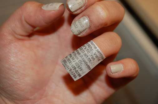 Newspaper nail art, How To Make Newspaper Nails