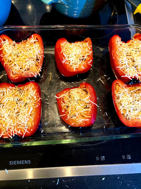 Buffalo chicken stuffed peppers- Lauren@Mizhelenscountrycottage