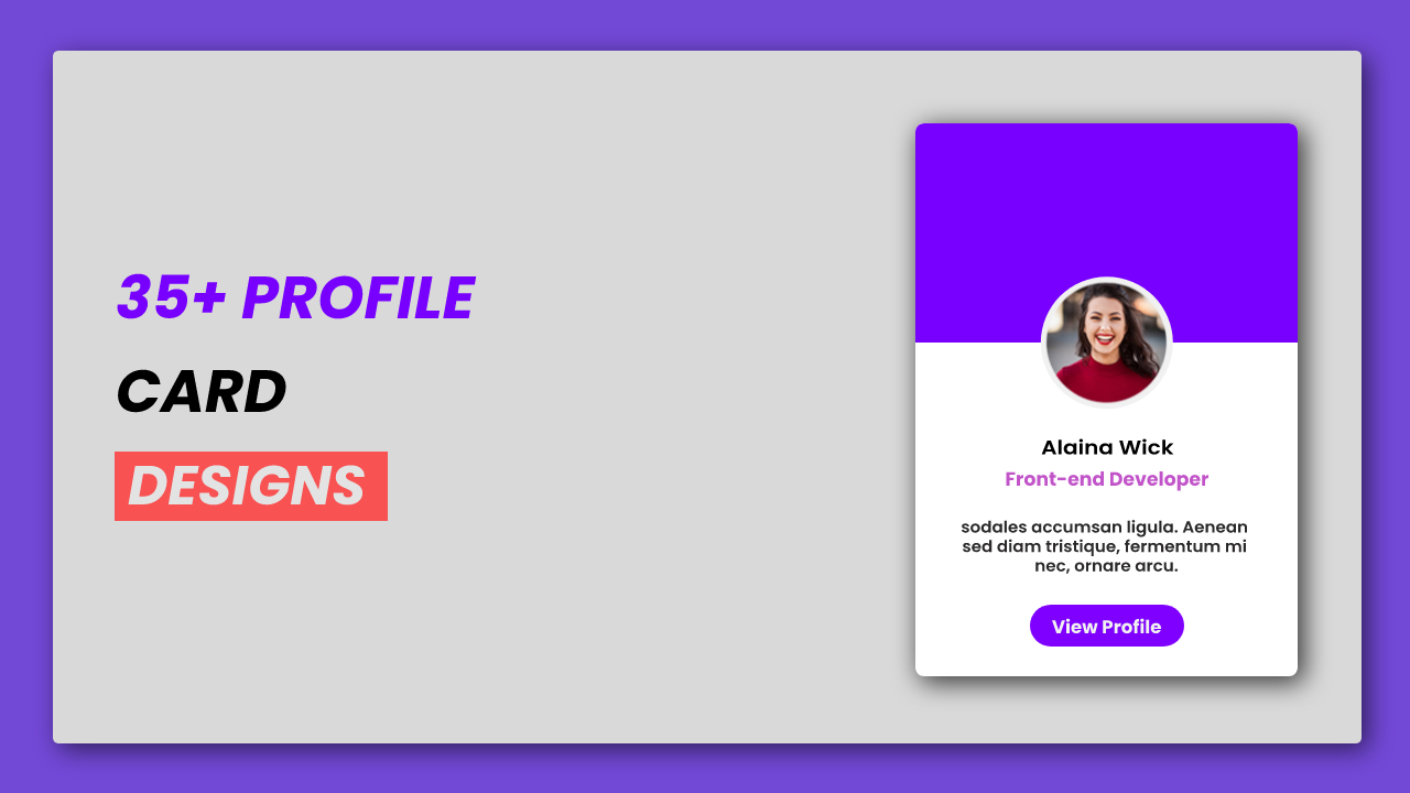 35+ profile Card design | RUSTCODE