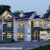 4 bhk sloping roof style splendid home plan