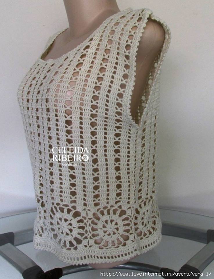 Tina's handicraft : long-sleeve crochet blouse