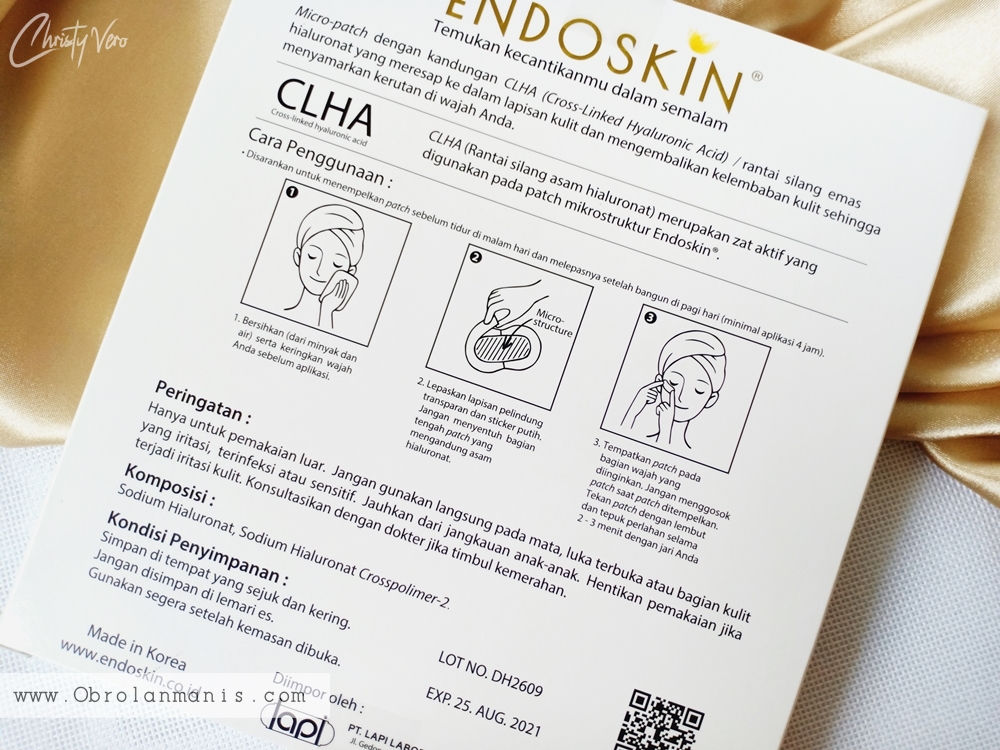 Kemasan Endoskin Overnight Beauty Patch Kemasan Endoskin Overnight Beauty Patch