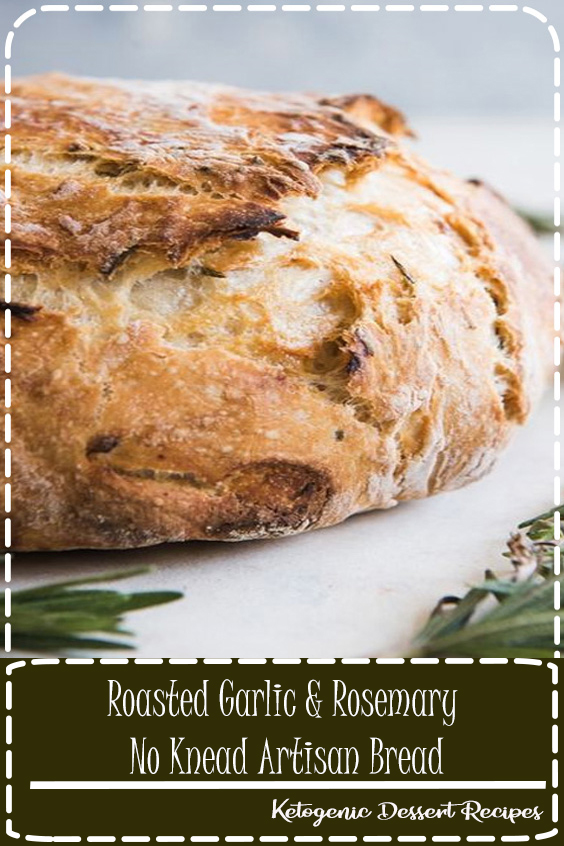 Roasted Garlic & Rosemary No Knead Artisan Bread Food Champagne