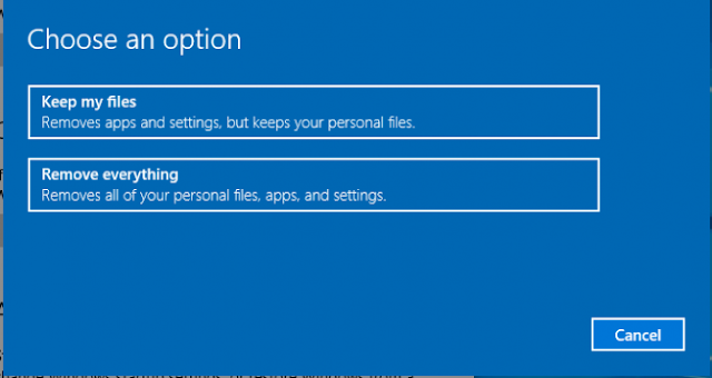 Cara mudah Reset Windows 10 pilihan untuk mulai mereset Windows