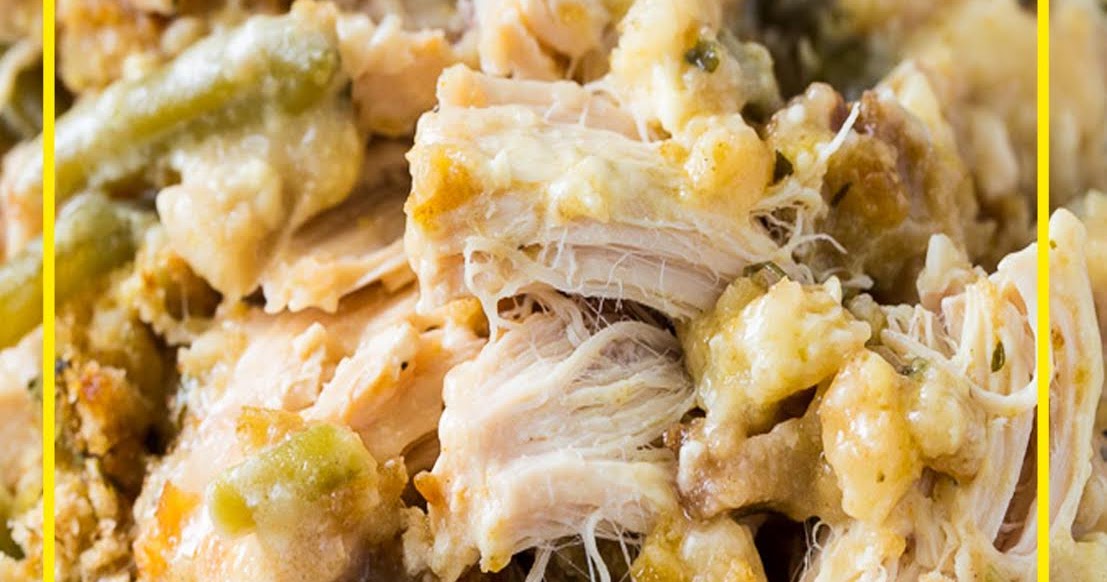 THE BEST Crock Pot Chicken and Stuffing with Green Beans Healthyrecipes04
