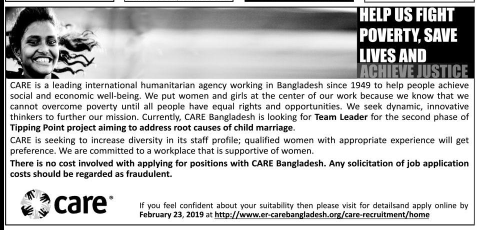 CARE Bangladesh Job Circular 2019