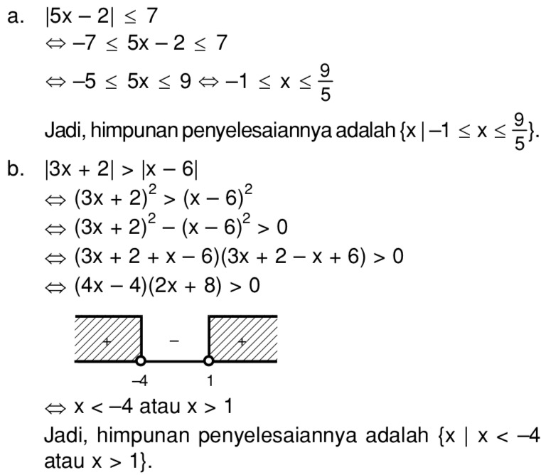 Himpunan Penyelesaian Dari Pertidaksamaan 3x-6 2x+1 Adalah