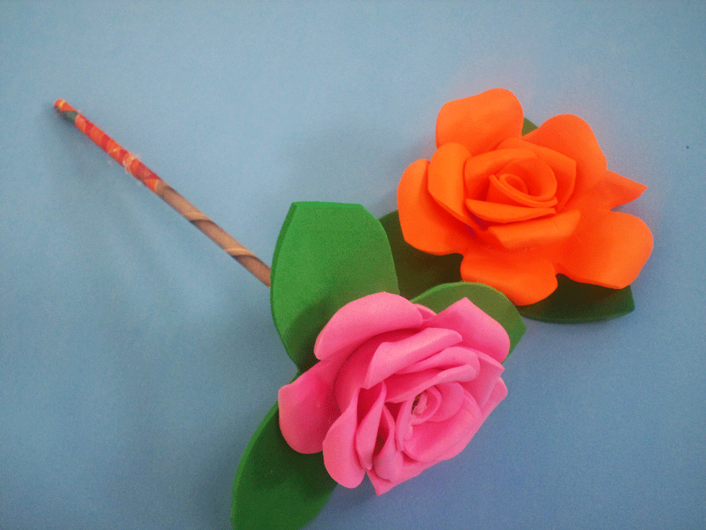 Flores e Flores: Rosa de EVA em Espiral