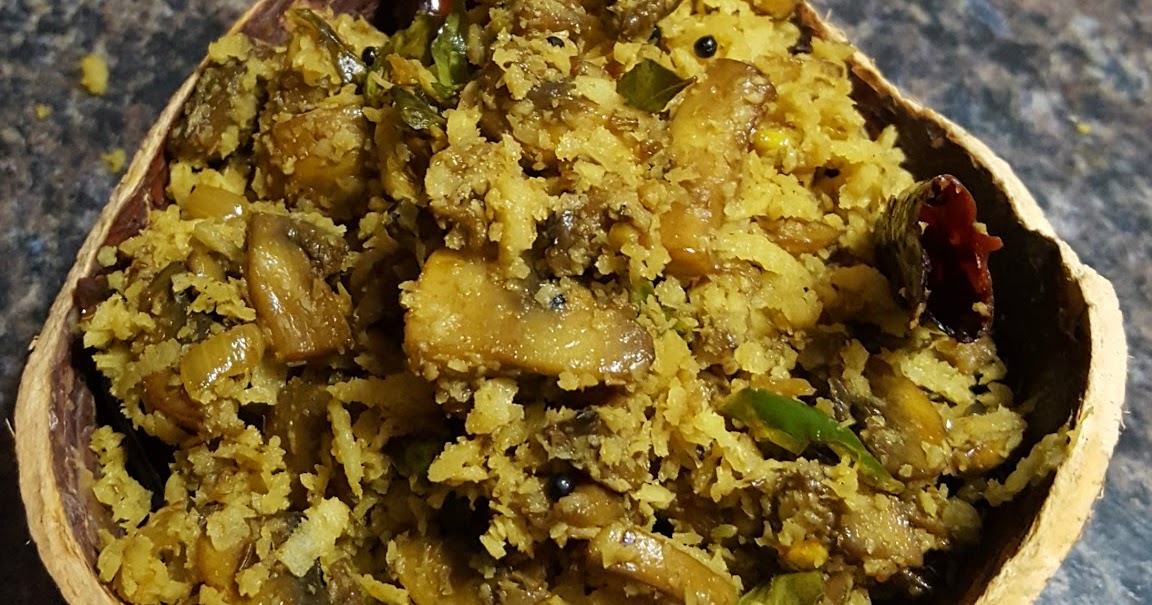 Kerala special mushroom stir fry recipeNadan Koon thoran