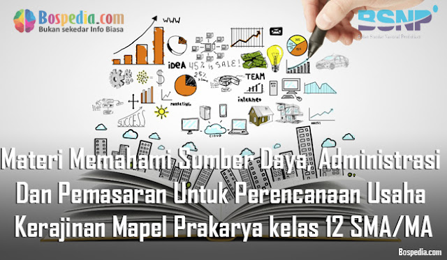 Materi Memahami Sumber Daya, Administrasi Dan Pemasaran Untuk Perencanaan Usaha Kerajinan Mapel Prakarya kelas 12 SMA/MA