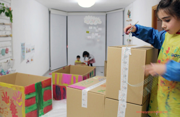 tren diy con cajas para mudanza de selfpackaging