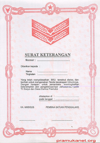 Contoh Piagam Pramuka