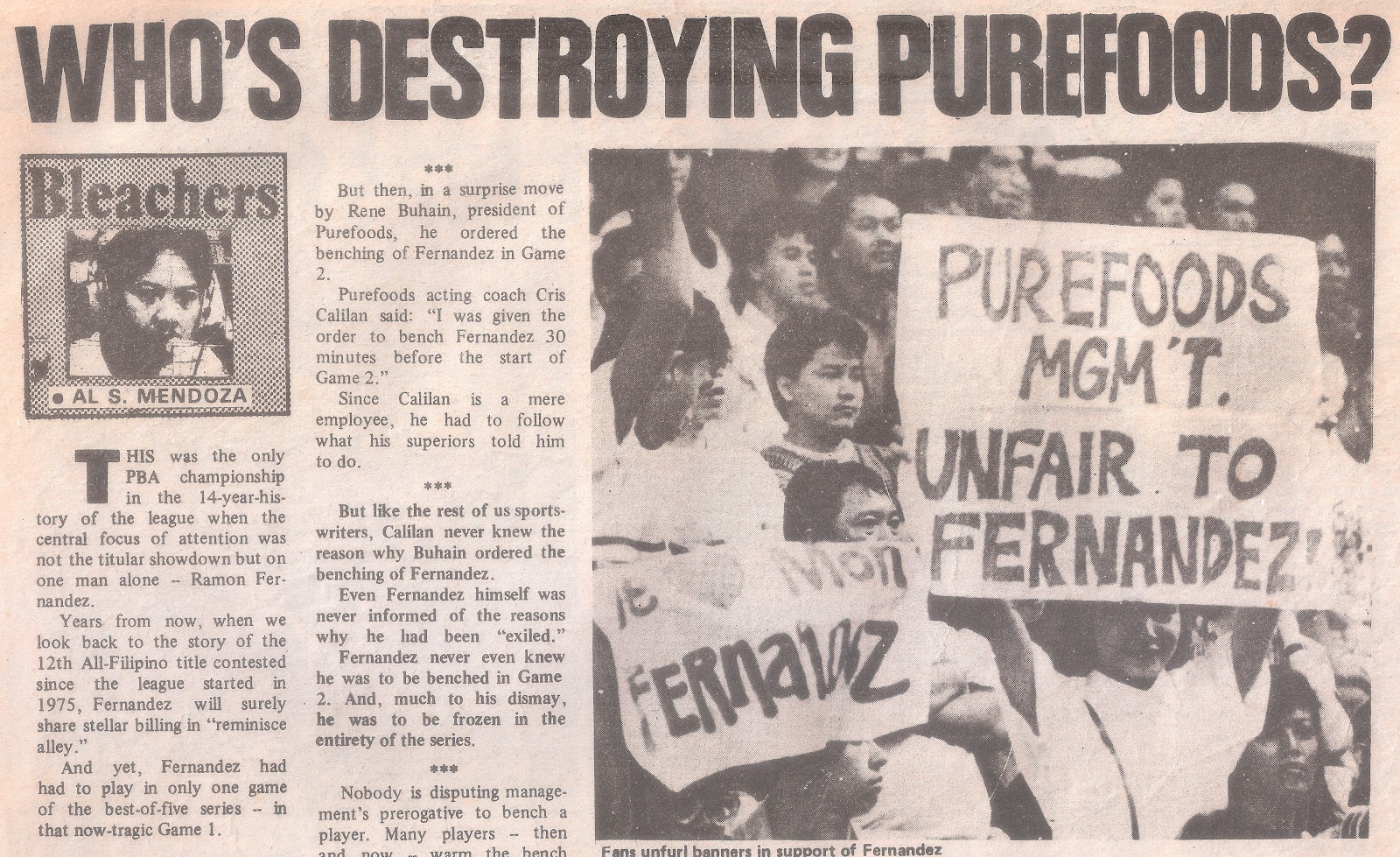 RP Basketball Photos & Articles 1988 PBA AllFilipino Finals controversy