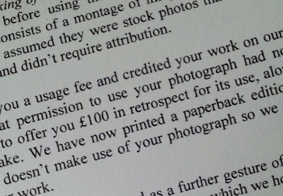 Detail of a letter about use of an image on a book cover.
