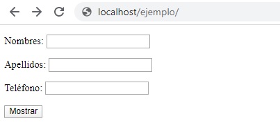 Ejemplo de formulario básico en HTML