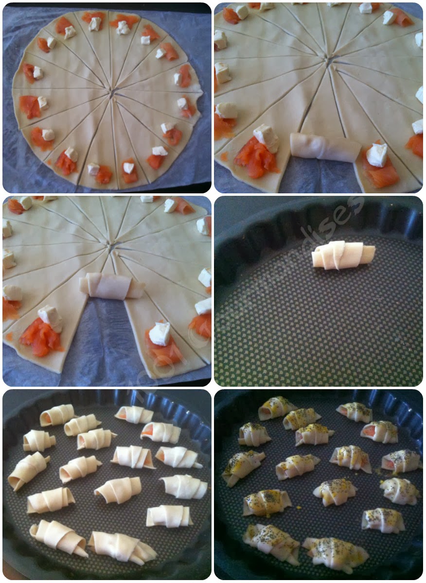 1001 Gourmandises Mini croissant saumon kiri