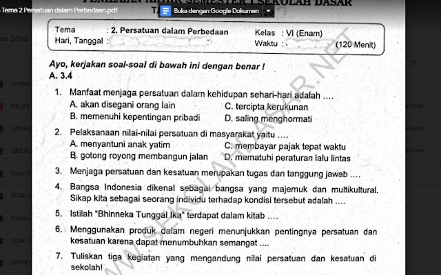 23+ Contoh soal muatan ips kls 6 tema 2 kurikulum 2013 ideas in 2021 