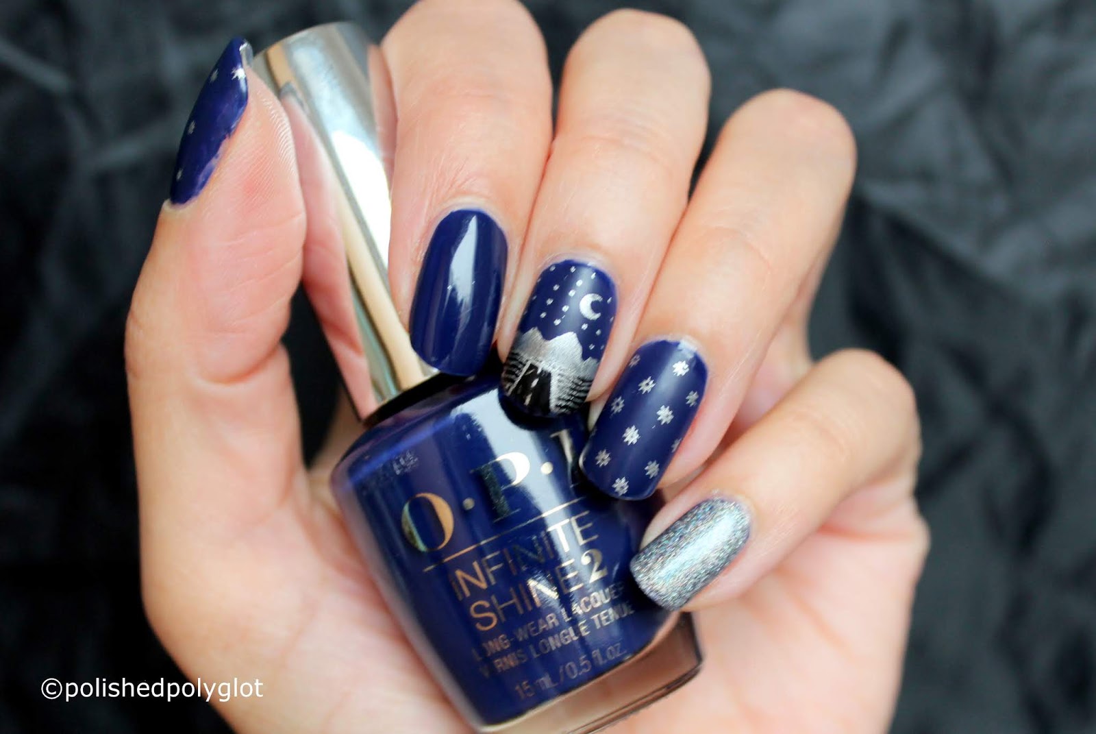 Nail art │ Starry Night Nail design / Polished Polyglot