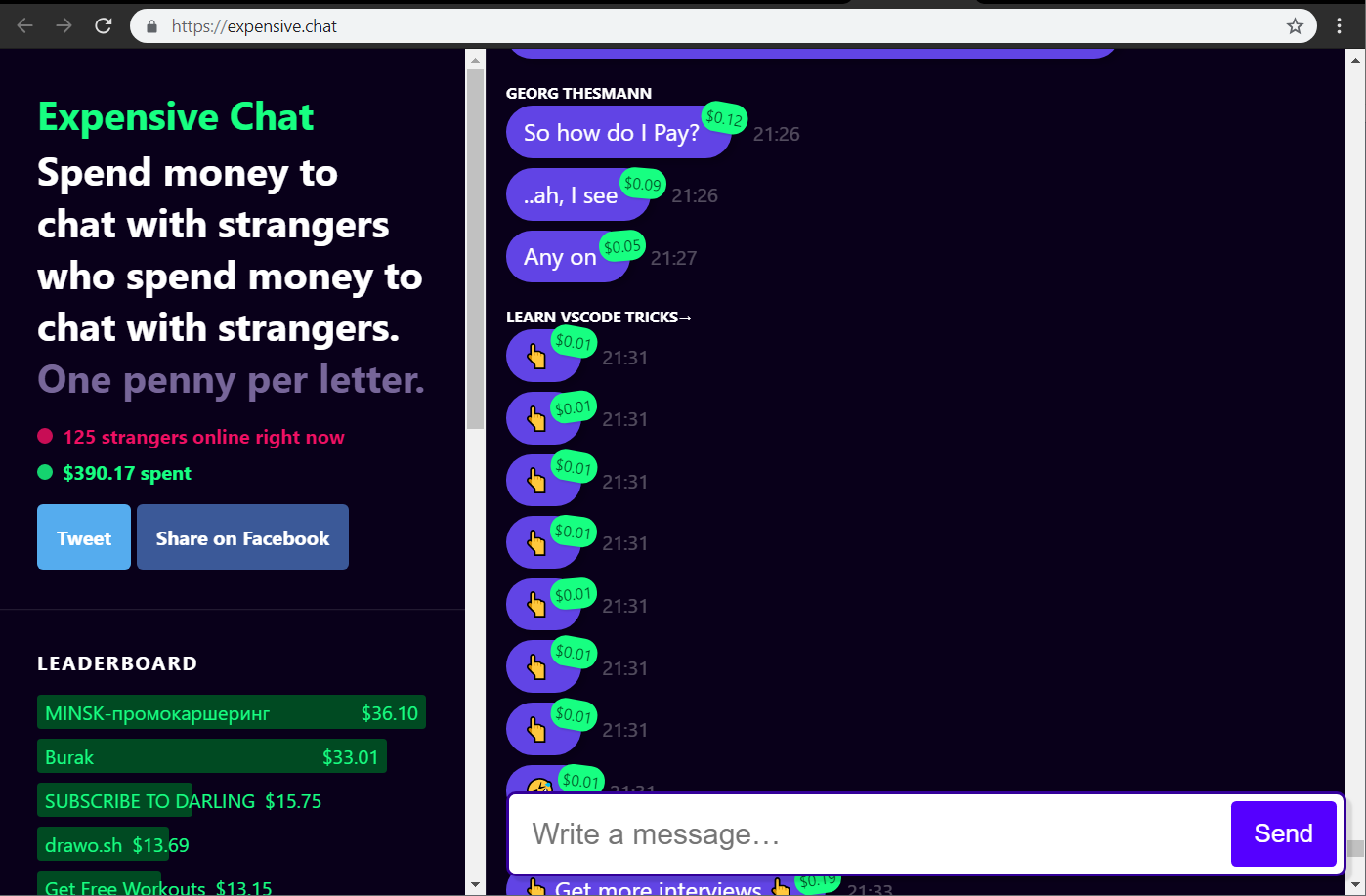 This Website/Chat-Group Is Charging People For Every Character They Text