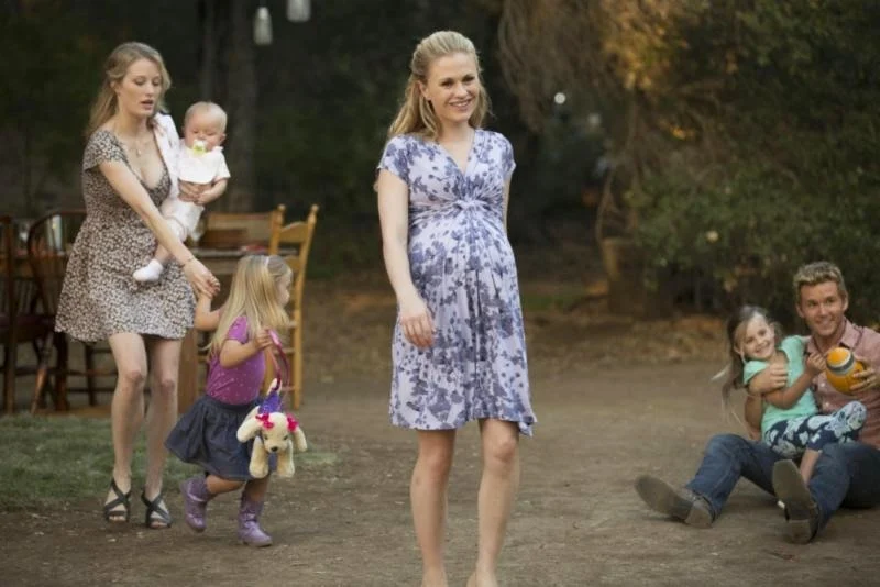 Anna Paquin wearing Lavender Blossom Maternity Dress