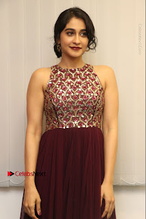 Actress Regina Candra Latest Stills in Maroon Long Dress at Saravanan Irukka Bayamaen Movie Success Meet  0002