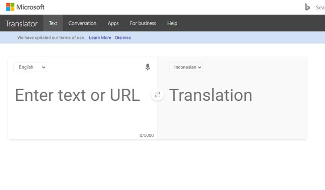 Bing Translator Website Translate Inggris Indonesia Online