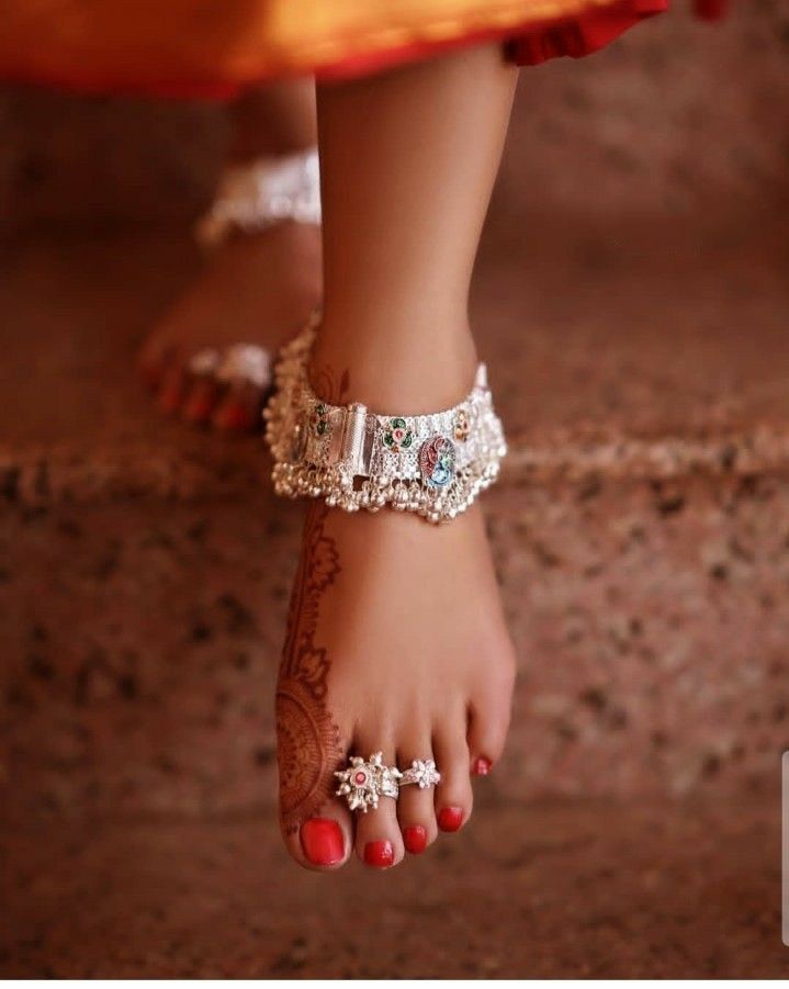 Bridal Silver anklets designs
