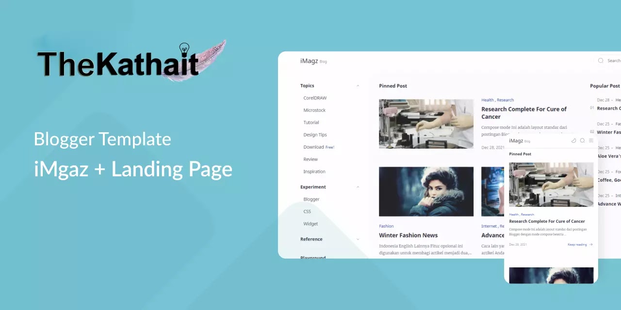 iMagz Blogger Template + Landing Page Templates