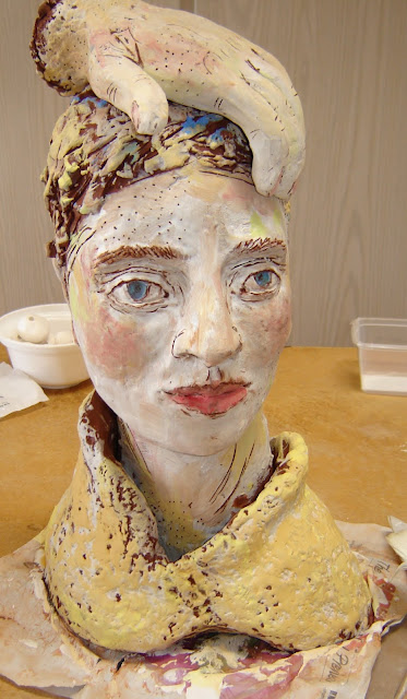 Painted Lady with Hand on Head