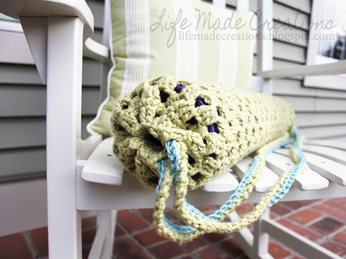 Life Made Creations: crochet yoga mat bag