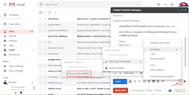 gmail save new templates