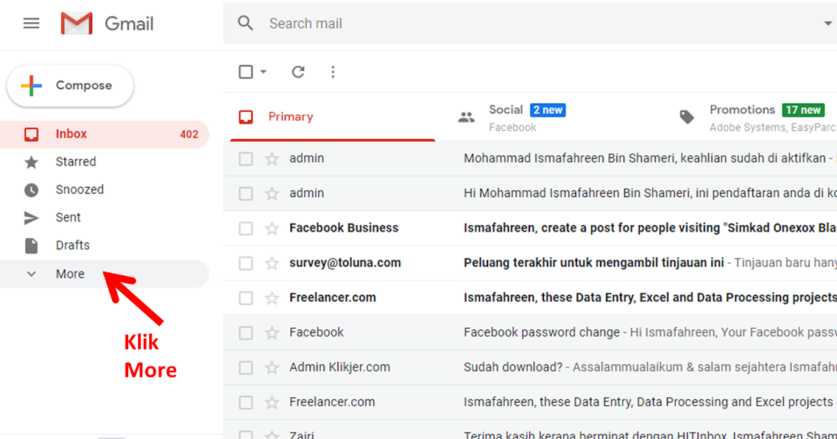 Cara Cari Email Spam Pada Gmail Terbaru (PC)