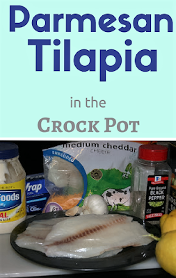 Parmesan Tilapia Recipe -- how to slow cook (really!) fish perfectly in foil packs in the crockpot. The sauce on this fish is TO DIE FOR. My kids all lick their plate clean!