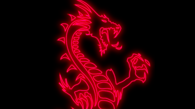 neon red dragon black wallpaper hd for desktop 1080p