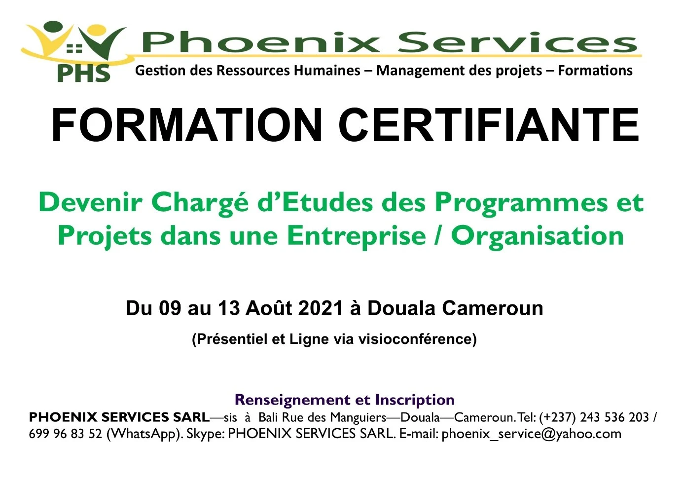 Formation Certifiante: Devenir chargé d'études des Programmes et Projets dans une Entreprise / Organisation