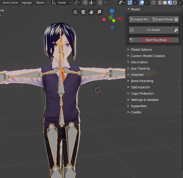 Estudiando Blender Vroid para crear personajes anime
